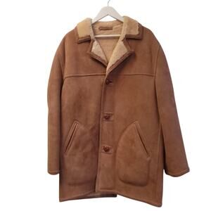 Vintage David Church Coat Size 40 Men's Sheep Shearling Warm Winter
